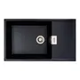 Гранітна мийка для кухні Platinum 8650 DIAMOND матова (чорний металік)