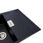 Гранітна мийка для кухні Platinum 8650 DIAMOND матова (чорний металік)