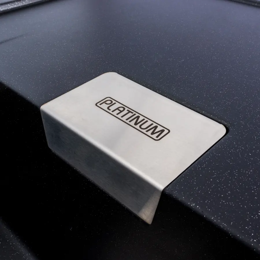 Гранітна мийка для кухні Platinum 8650 DIAMOND матова (чорний металік)