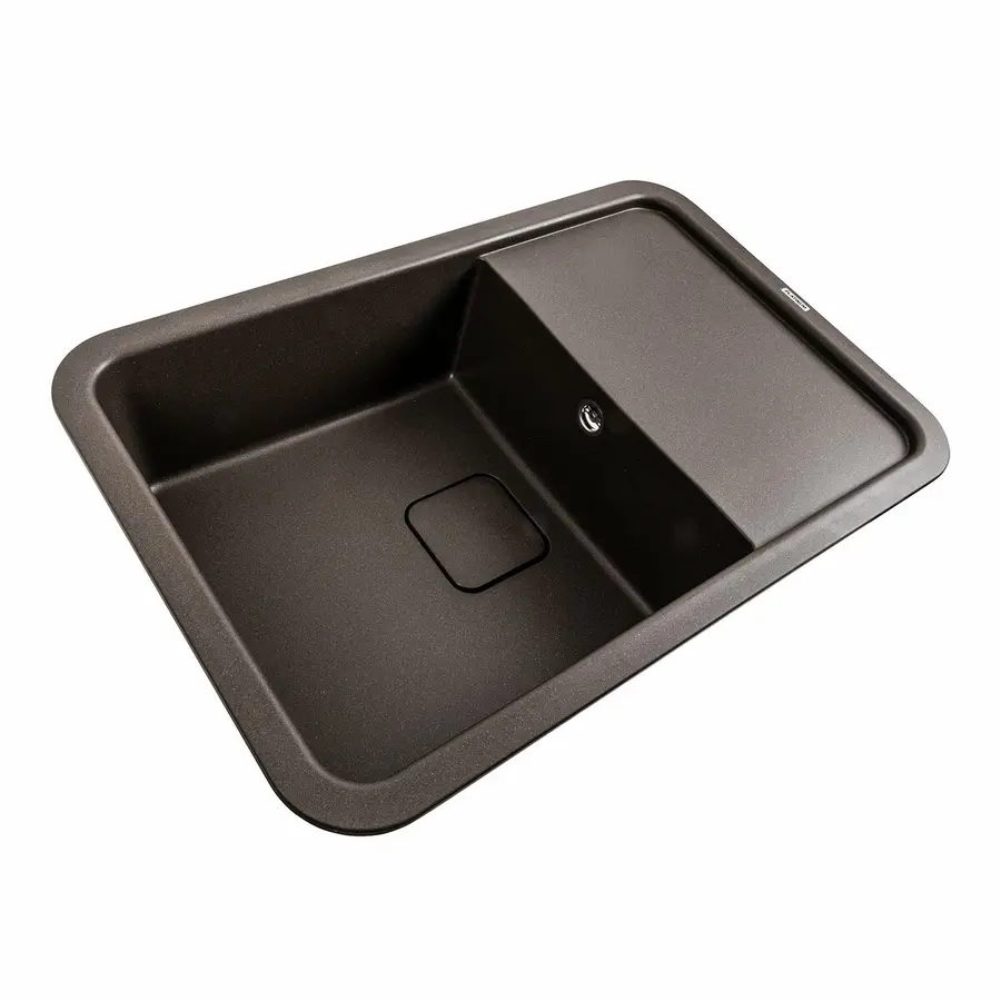 Гранитная мойка для кухни Platinum 7850 CUBE матовая Темная скала