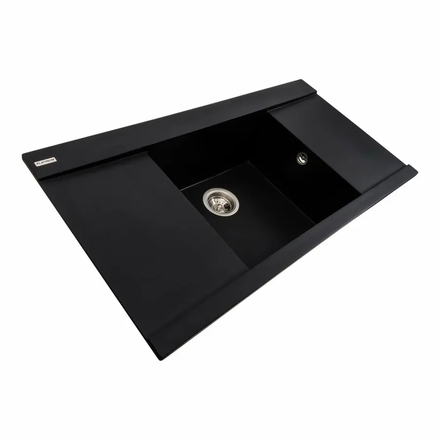 Гранітна мийка для кухні Platinum 9651 ATLAS матовий Чорний