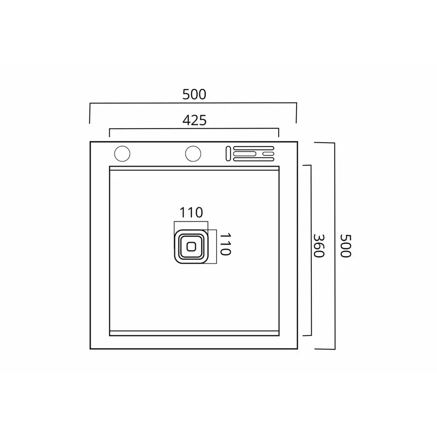 Кухонна мийка 50*50 нержавійка з підставкою для ножів + Подарунок сифон квадратний, дозатор