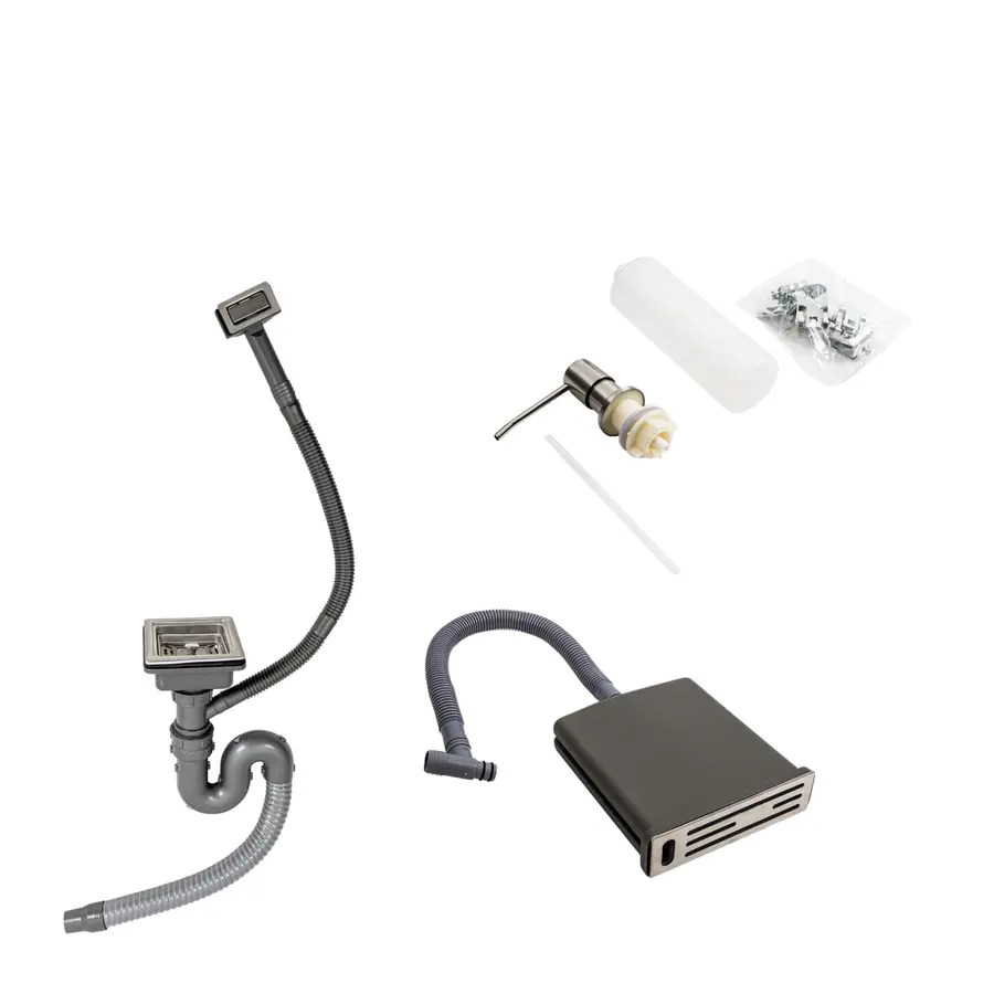 Кухонна мийка 50*50 нержавійка з підставкою для ножів + Подарунок сифон квадратний, дозатор