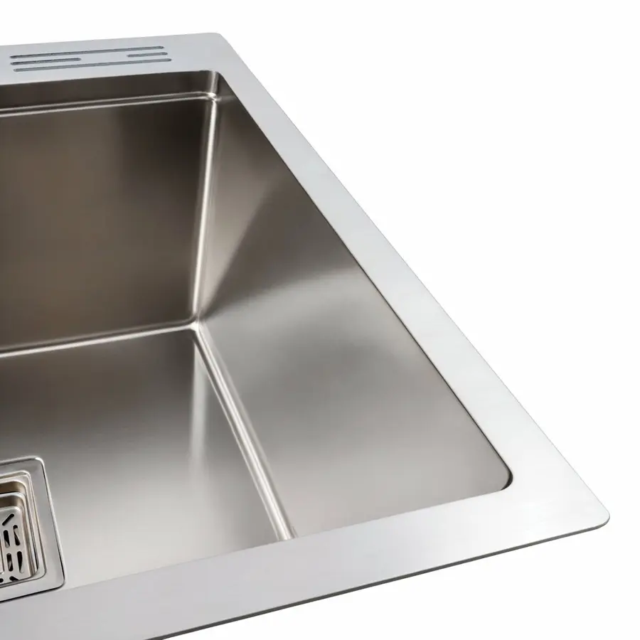 Кухонна мийка 50*50 нержавійка з підставкою для ножів + Подарунок сифон квадратний, дозатор