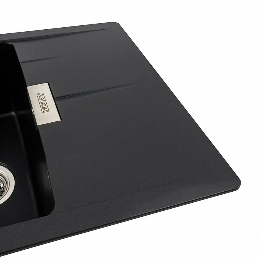 Гранітна мийка для кухні Platinum 6250 ZIRKONE матова Чорна