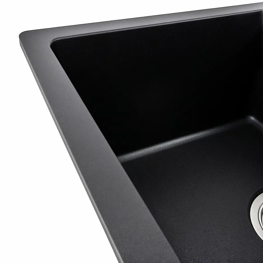 Гранітна мийка для кухні Platinum 6250 ZIRKONE матова Чорна