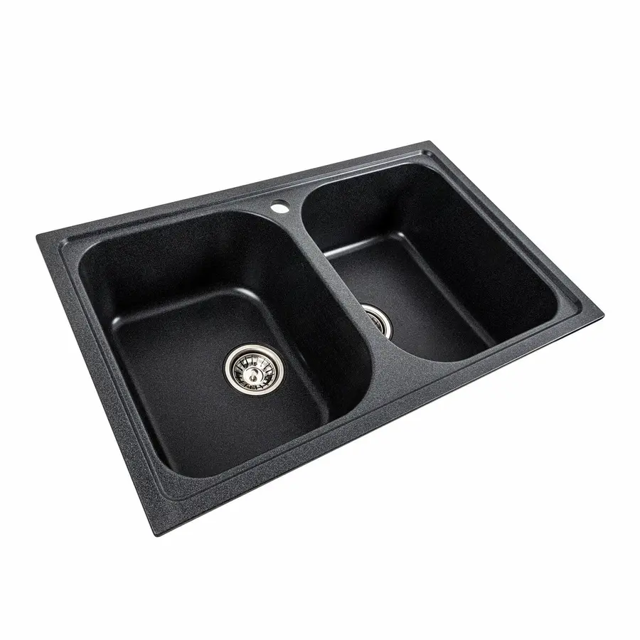 Гранітна мийка для кухні Platinum 7950 Equatoria матовий Карбон