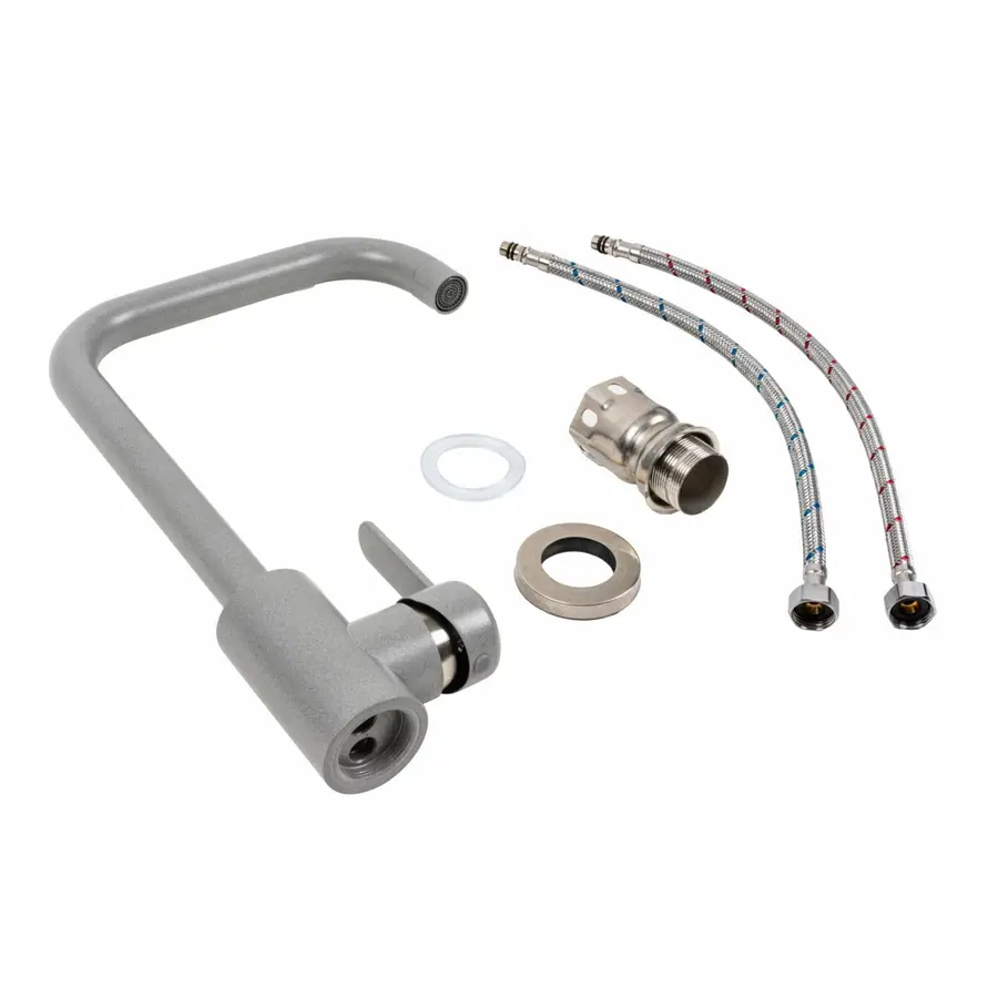 Змішувач кухонний Platinum KT 11 (3008B-FH) Сірий металік