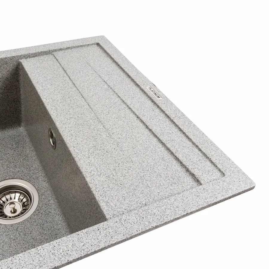 Кухонна мийка гранітна матова 7050 CASCADA Platinum Сірий