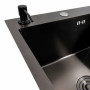 Кухонна мийка CM 65*50 L чорна PVD VALESO Handmade (круглий сифон 3,0/0,8)