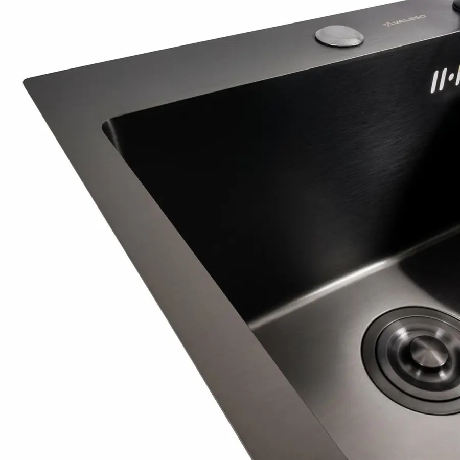 Кухонная мойка 45*45 Valeso Handmade PVD черная (сифон круглый 3,0/0,8)