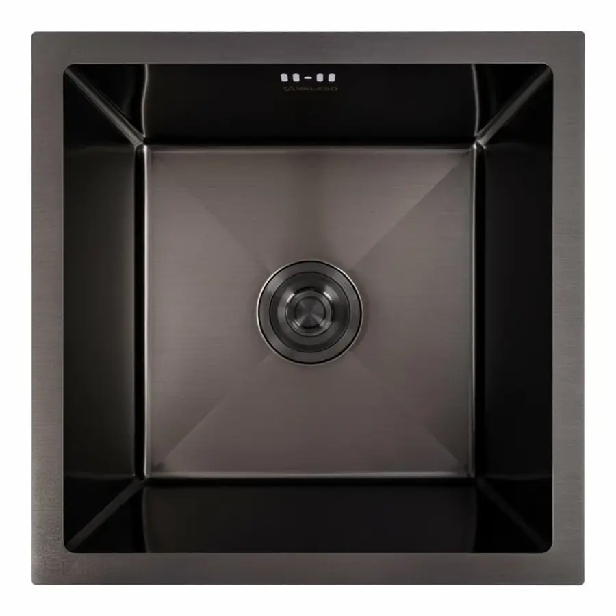 Кухонна мийка PVD чорна СМ 44*44 VALESO Handmade (монтаж під стільницю)