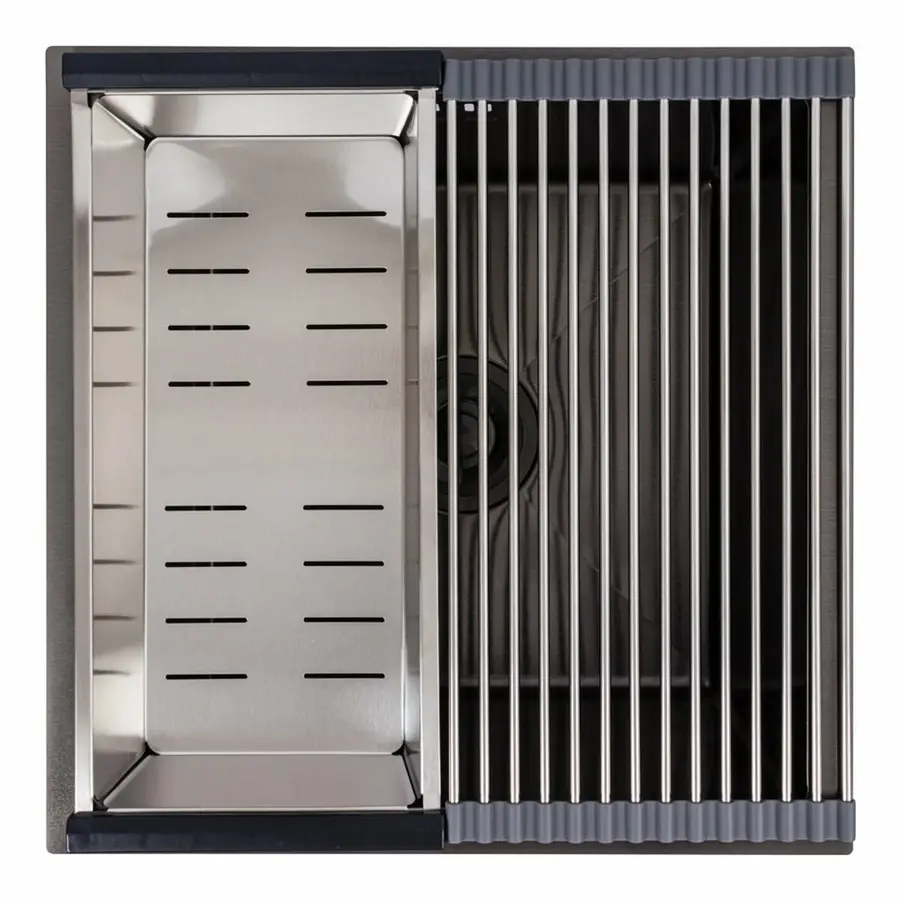 Кухонна мийка PVD чорна СМ 44*44 VALESO Handmade (монтаж під стільницю)