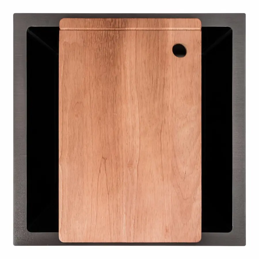 Кухонна мийка PVD чорна СМ 44*44 VALESO Handmade (монтаж під стільницю)