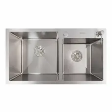 Кухонная мойка 78*43 нержавейка на две чаши VALESO Handmade (3.0/0.8)