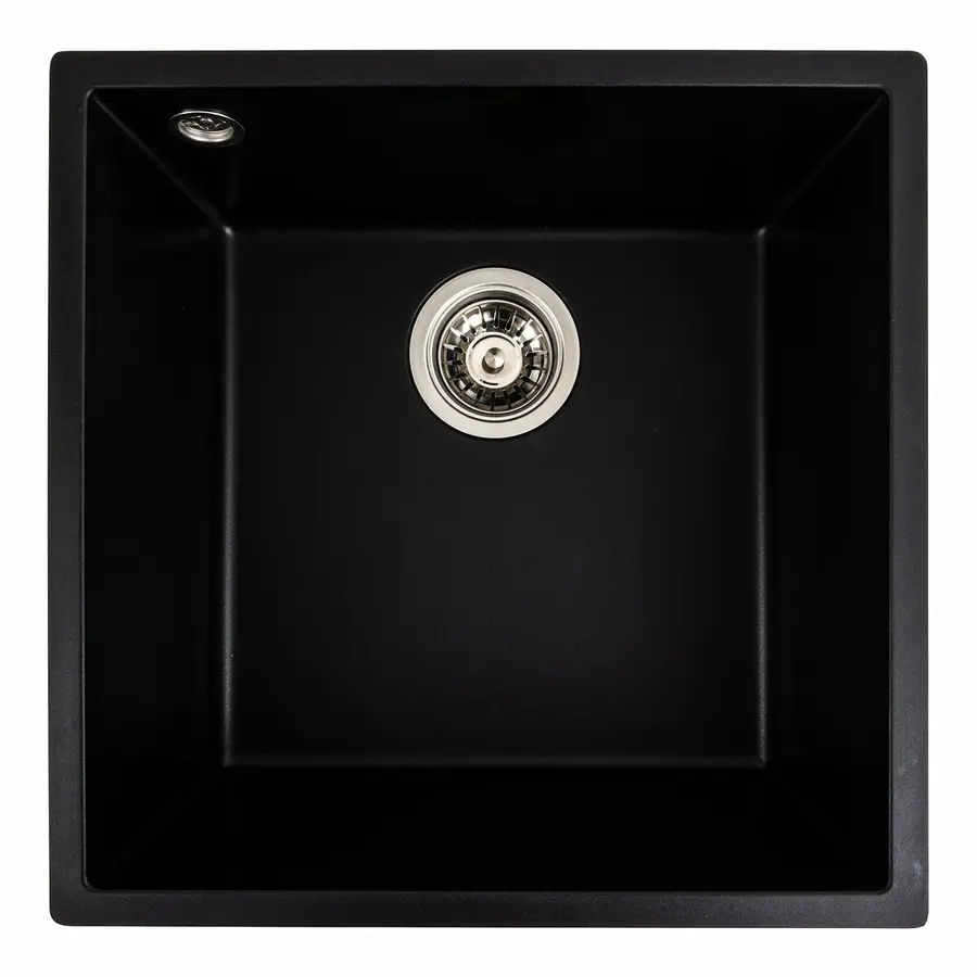 Гранітна мийка для кухні VALESO 4040 RUBA матовий чорний