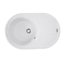 Гранітна мийка для кухні VALESO LIRA 7750 матова Білосніжна