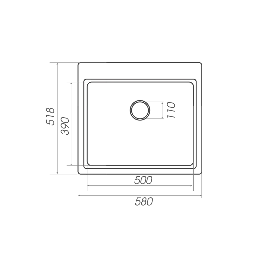 Гранитная мойка для кухни VALESO VESTA 5852 матовая Белая в точку