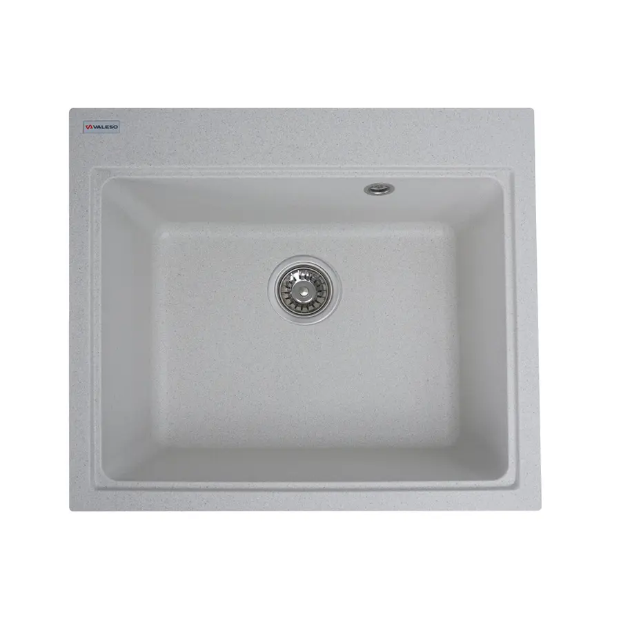 Гранитная мойка для кухни VALESO VESTA 5852 матовая Белая в точку