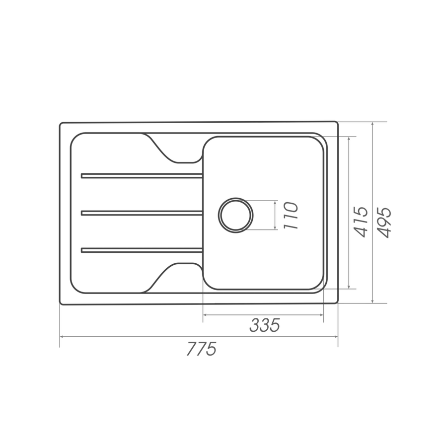 Гранитная мойка для кухни VALESO VERONA 7850 матовая Сафари