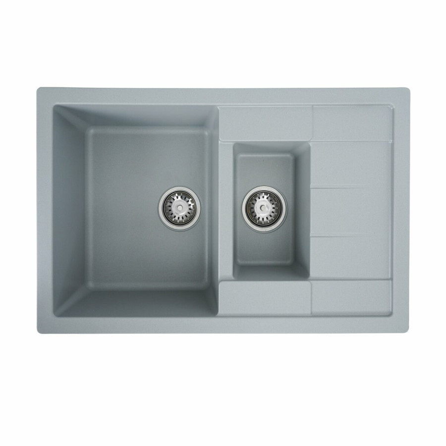 Гранітна мийка для кухні VALESO 7850W TOSKANA матова Сірий металік