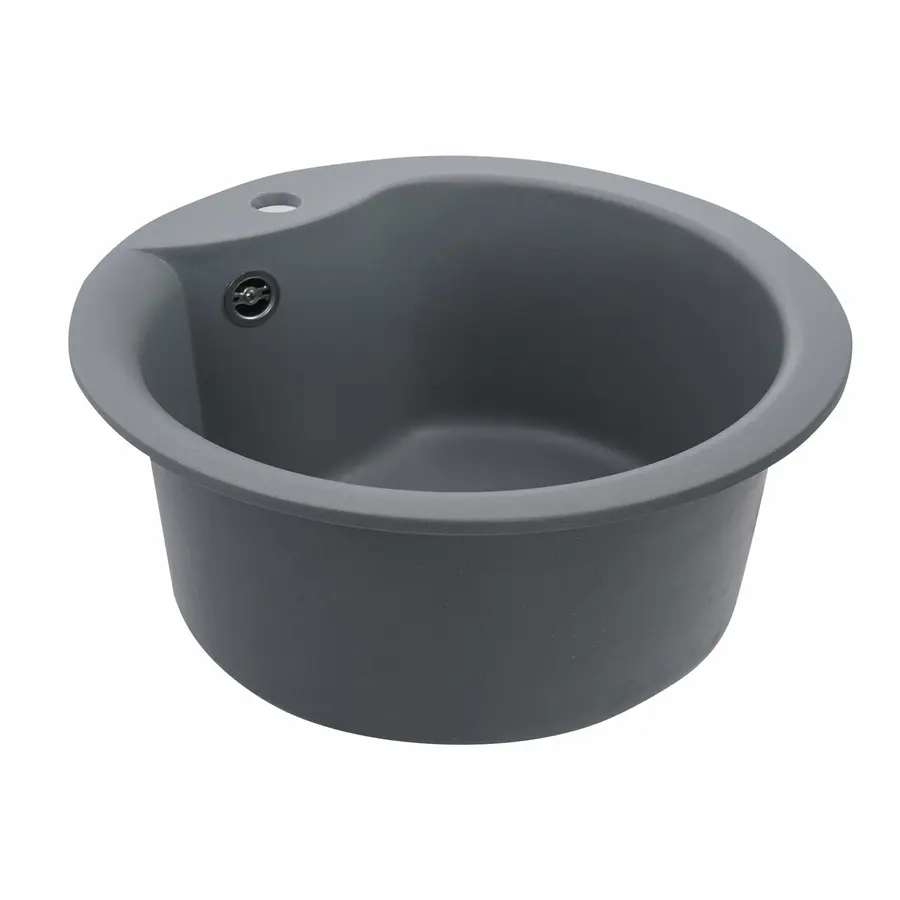 Гранитная мойка для кухни VALESO 480 TURAS матовая Серый металлик