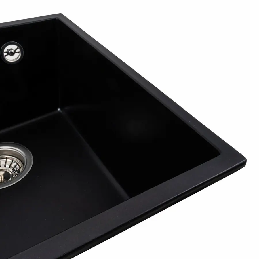 Гранитная мойка для кухни VALESO ROXY 3744 матовая Черная