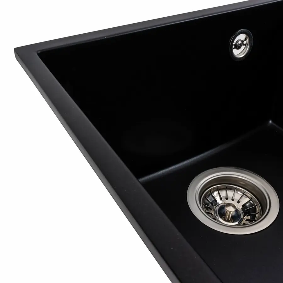 Гранитная мойка для кухни VALESO ROXY 3744 матовая Черная