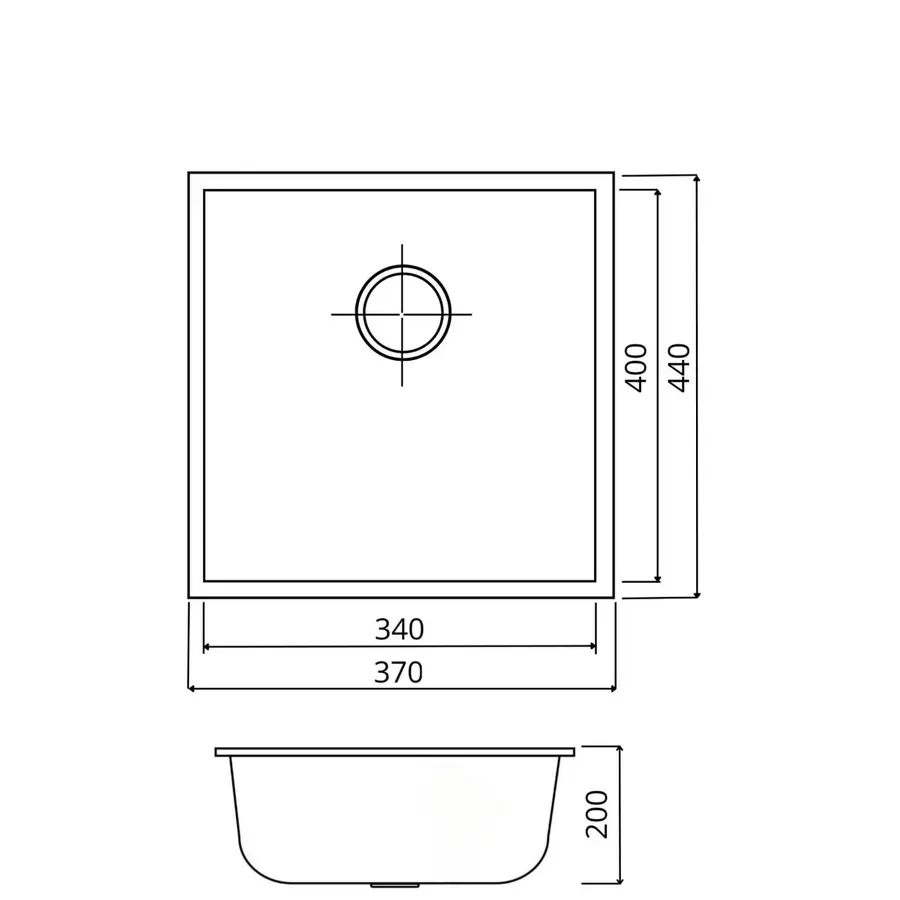 Гранитная мойка для кухни VALESO ROXY 3744 матовая Черная