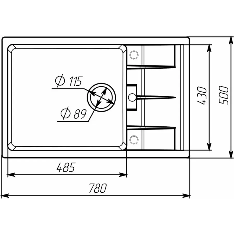 Гранитная мойка для кухни VALESO ROMA 7850 матовая Белоснежная