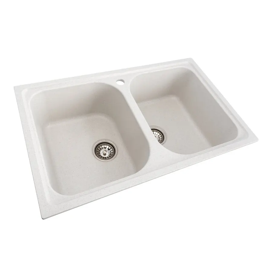 Гранитная мойка для кухни VALESO 7950 Equatoria матовая Белая в точку