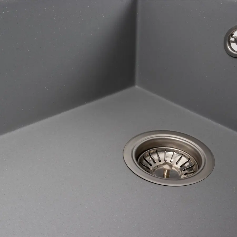 Гранітна мийка для кухні VALESO 7950 AZURIT матовий Сірий металік