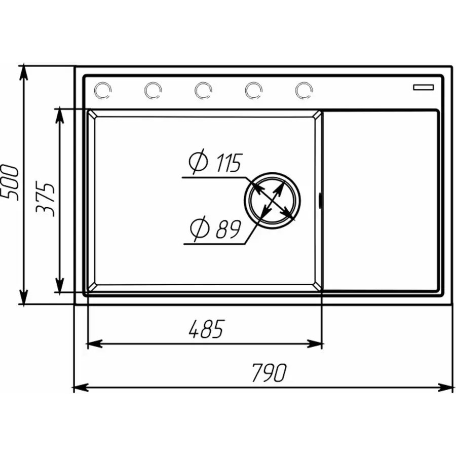 Гранітна мийка для кухні VALESO 7950 AZURIT матовий Сірий металік