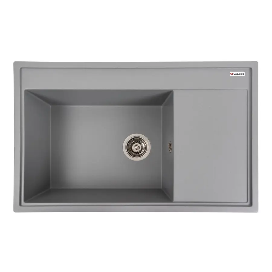 Гранітна мийка для кухні VALESO 7950 AZURIT матовий Сірий металік