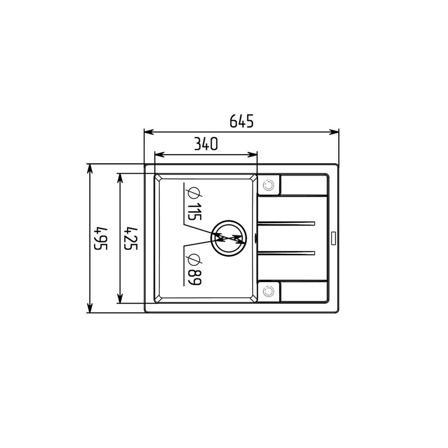 Гранитная мойка для кухни VALESO INTENSO 6550 матовая Гренадин