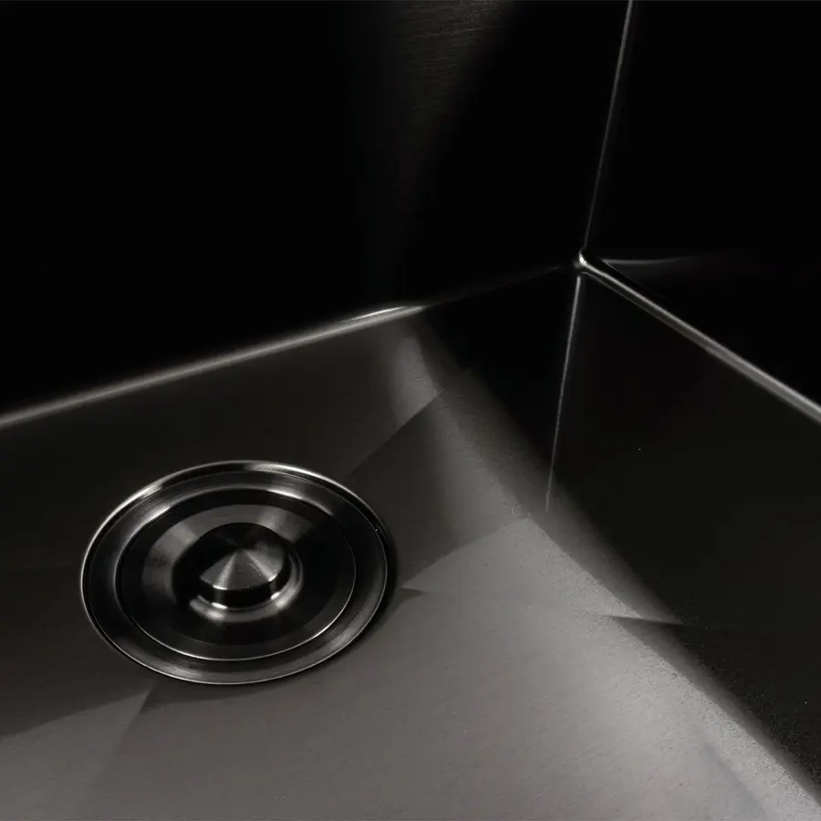 Кухонная мойка черная PVD 60х50 с подставкой для ножей