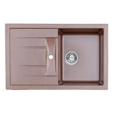 Гранітна мийка для кухні Platinum 7850 PRETSO глянець Мокко