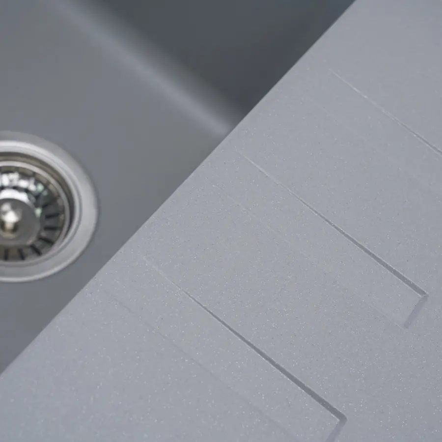 Гранітна мийка для кухні Platinum 6243 LIANA матова Сірий металік