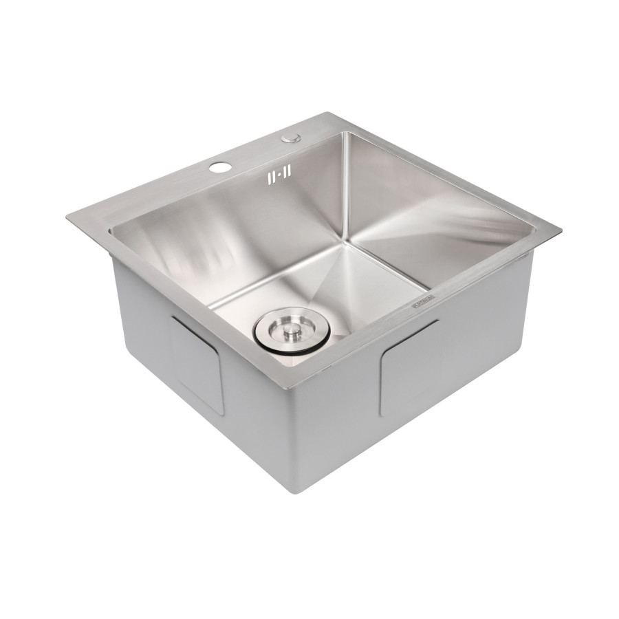 Кухонна мийка Platinum Handmade 500x500x220 (товщина 3,0/1,5 мм корзина та дозатор в комплекті)