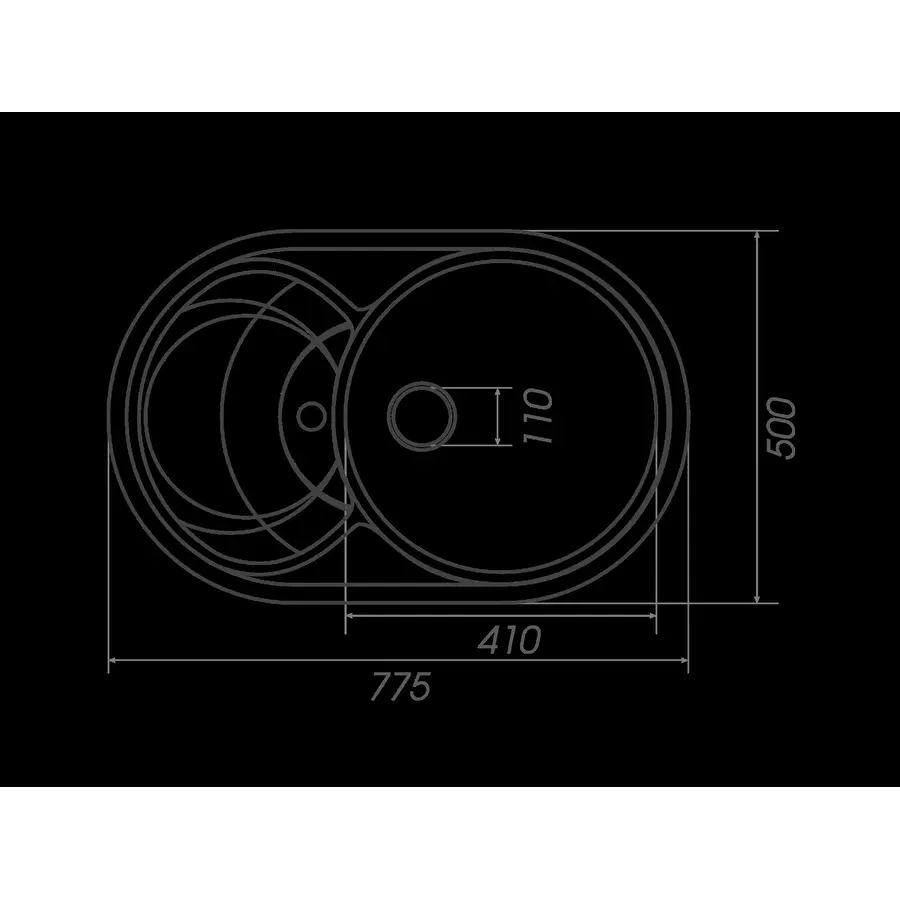 Гранітна мийка для кухні Platinum 7750 GAZZO глянець Шоколад