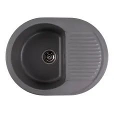 Гранітна мийка для кухні Platinum 6247 BORA глянець Сірий мусон