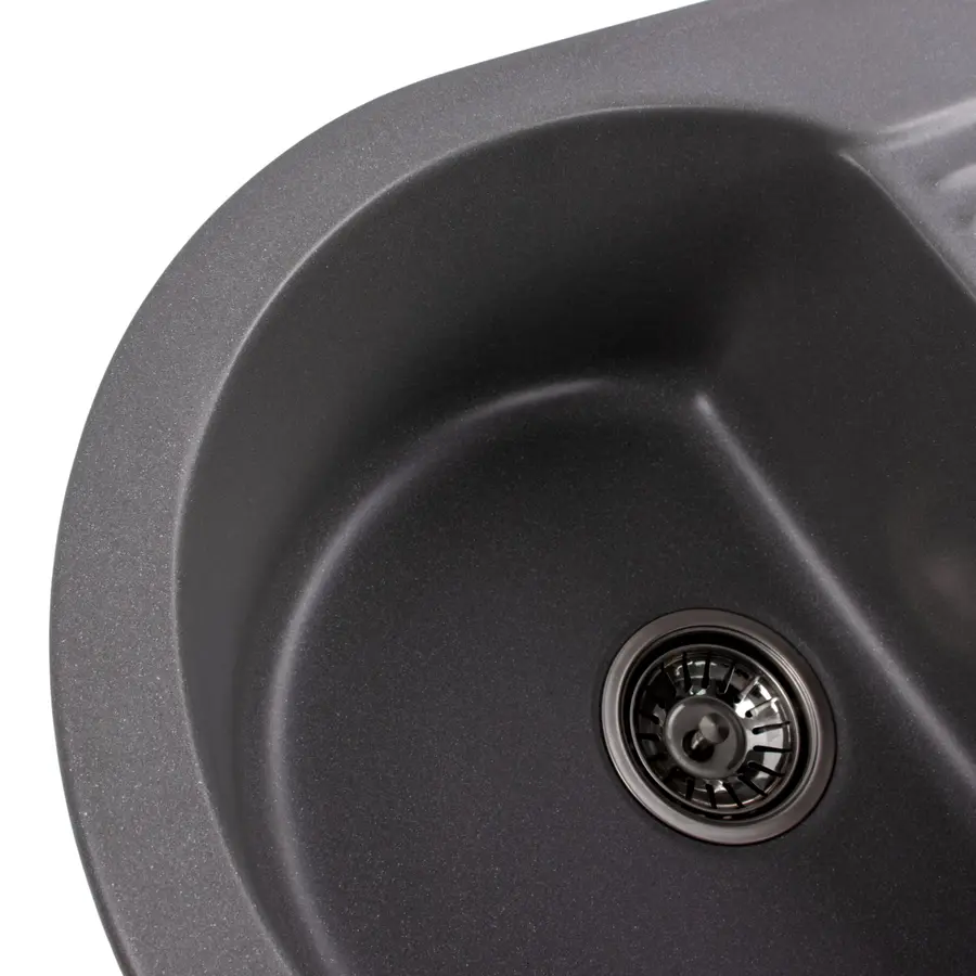 Гранітна мийка для кухні Platinum 6247 BORA глянець Сірий мусон