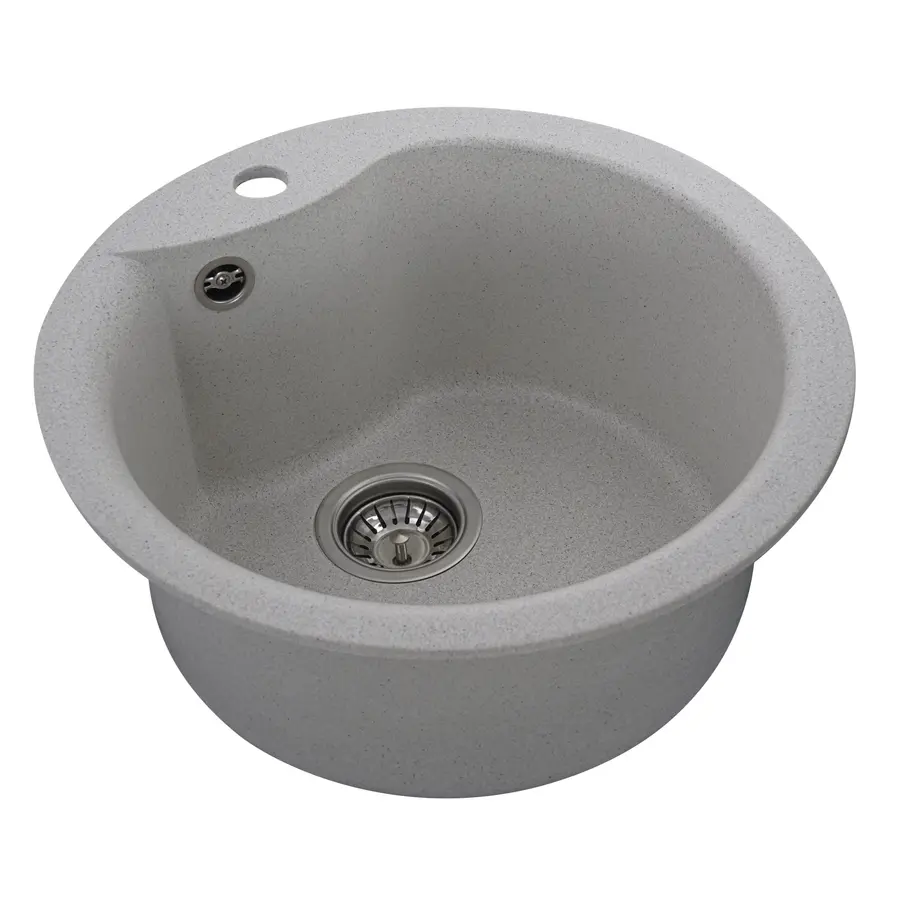 Гранітна мийка для кухні Platinum 480 TURAS матова Біла в крапку