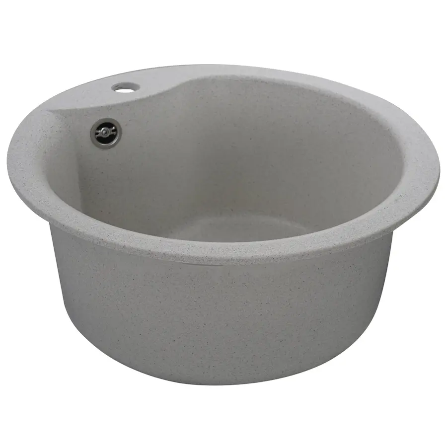 Гранітна мийка для кухні Platinum 480 TURAS матова Біла в крапку