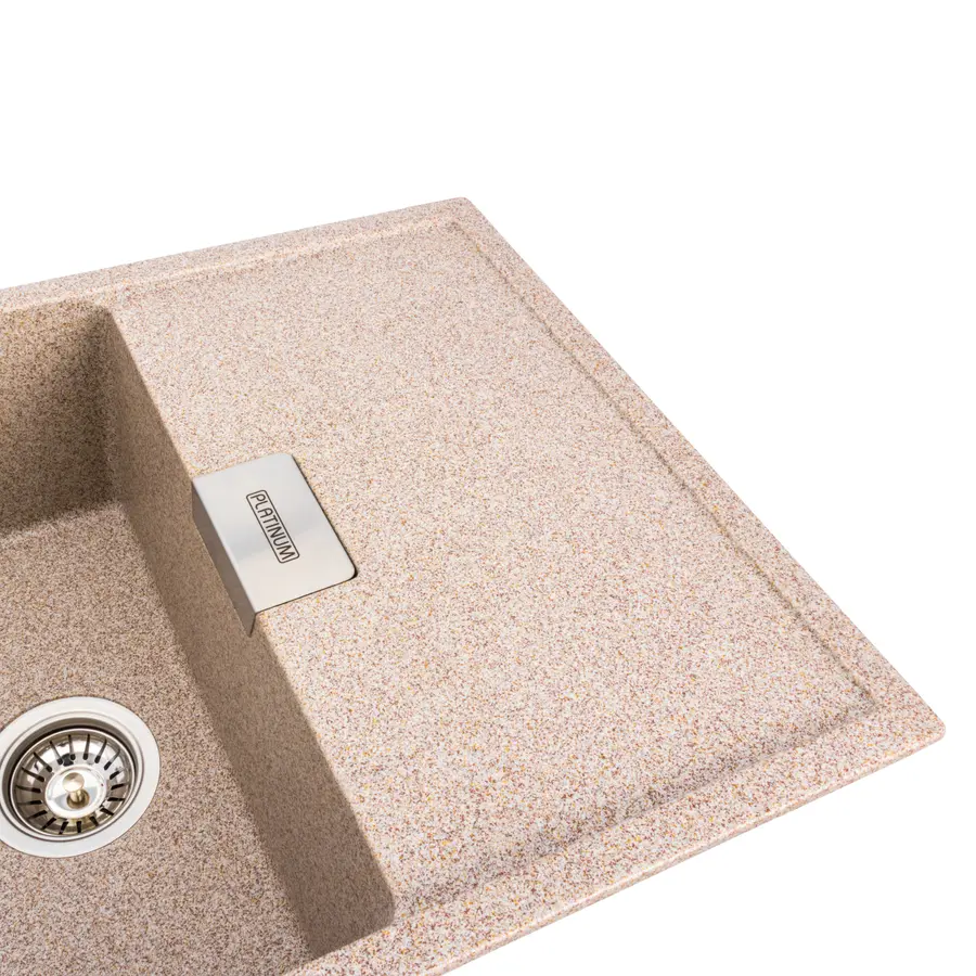 Гранитная мойка для кухни Platinum 8650 DIAMOND матовая (карамель)