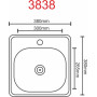 Кухонна мийка з нержавіючої сталі Platinum ПОЛІРОВКА 3838 (0,6/160 мм)