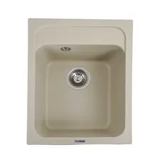 Гранітна мийка для кухні Platinum 4050 KORRADO матова Айворі