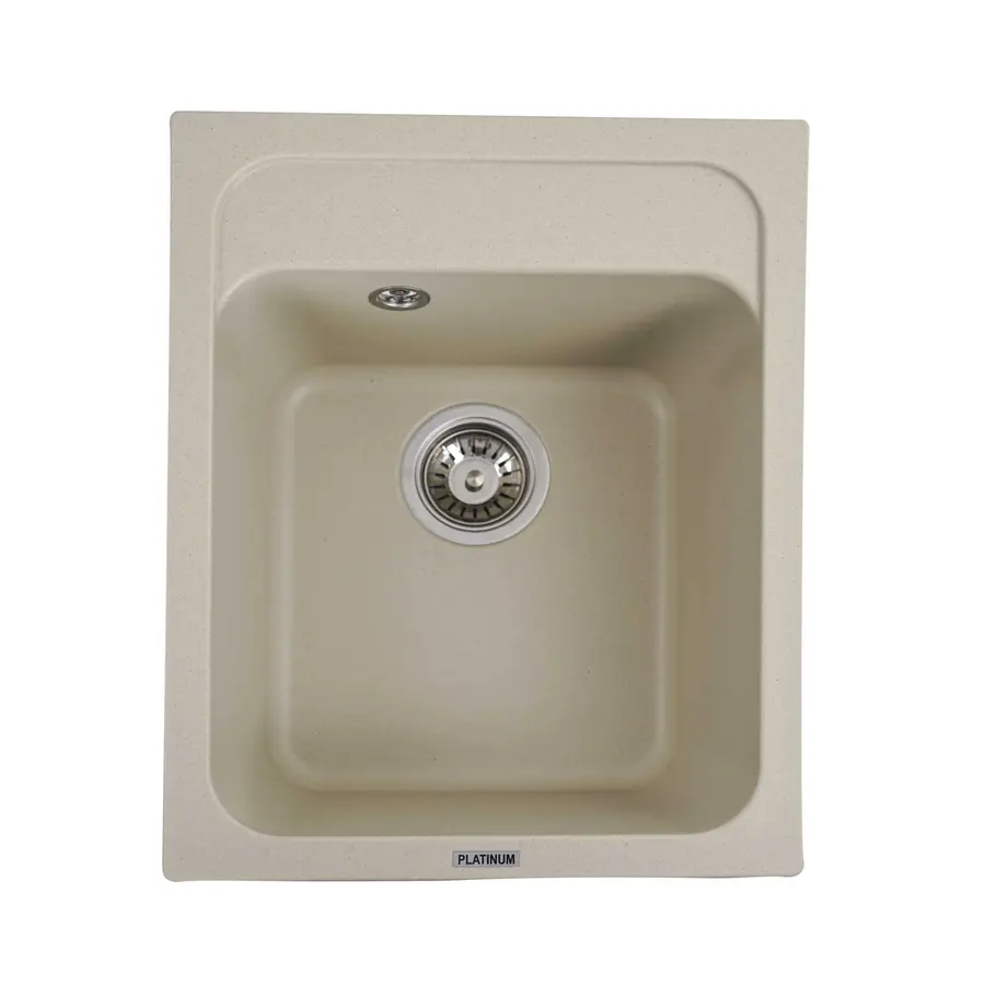 Гранітна мийка для кухні Platinum 4050 KORRADO матова Айворі