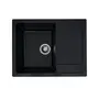 Гранітна мийка для кухні Platinum 6550 INTENSO матова Чорний металік