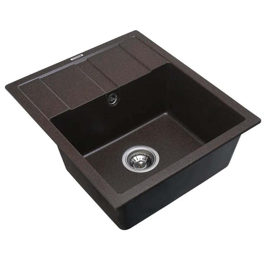 Гранітна мийка для кухні Platinum 5851 ARIA матова Шоколад